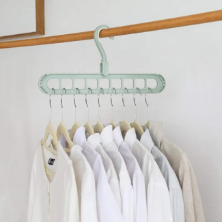 Pack of 5 9 Hole Magic Rotating Hangers for Efficient Wardrobe Organization Price in Pakistan | LAPTAB