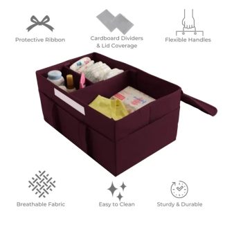 Baby Diapers and Accessories Box with Cap - Durable and Eco-Friendly Caddy Price in Pakistan | LAPTAB