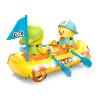 Battery Operated Duck Boat Toy with Lights and Sounds for Toddlers
