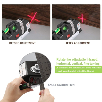 Multipurpose Laser Level with Bubble Level and Measuring Tape for Accurate Hanging Price in Pakistan | LAPTAB