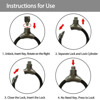 Bicycle Lock Bike Chain Security with 12mm Steel Cable and One-Press Lock Price in Pakistan | LAPTAB