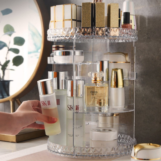 Rotating Crystal Cosmetics Makeup Organizer Box with 360? Spin Design Price in Pakistan | LAPTAB