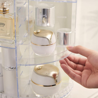 Rotating Crystal Cosmetics Makeup Organizer Box with 360? Spin Design Price in Pakistan | LAPTAB