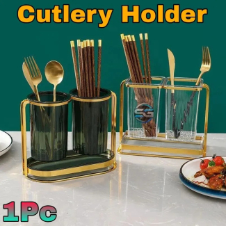Luxury Golden Leaf Cutlery Holder with Dual-Drain Design and Drip Tray Price in Pakistan | LAPTAB