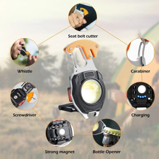 Rechargeable 7-in-1 Keychain Light with 500 Lumens and Magnetic Base Price in Pakistan | LAPTAB
