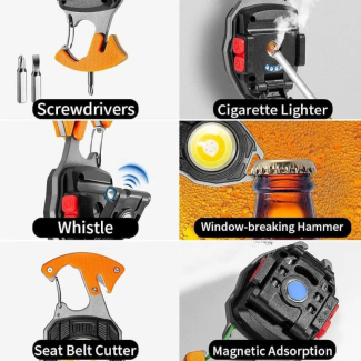 Rechargeable 7-in-1 Keychain Light with 500 Lumens and Magnetic Base Price in Pakistan | LAPTAB