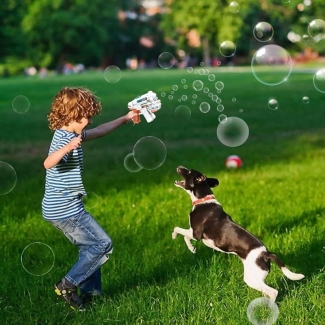 Battery Operated Bubble Gun with Light and Sounds - 2 in 1 Blaster Price in Pakistan | LAPTAB