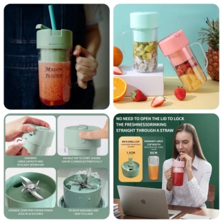 Portable Straw Juicer Blender for Smoothies, Easy Clean, Travel-Friendly