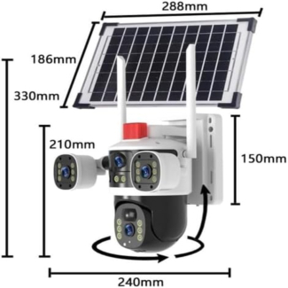 4 Lens Solar Security Camera 6MP Ultra HD Price in Pakistan | LAPTAB