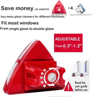 Fcare Adjustable Magnetic Glass Cleaner for Various Thicknesses (0.3