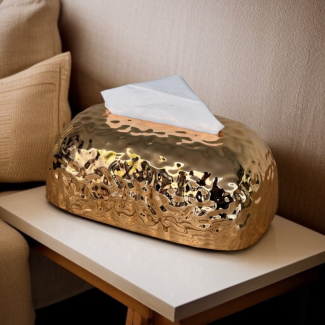 Luxury Hammered Gold Tissue Box