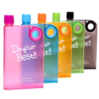 BPA Free 380ml Note Book Water Bottle - Multi Color, Space-Saving Design Price in Pakistan | LAPTAB