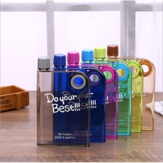 BPA Free 380ml Note Book Water Bottle - Multi Color, Space-Saving Design