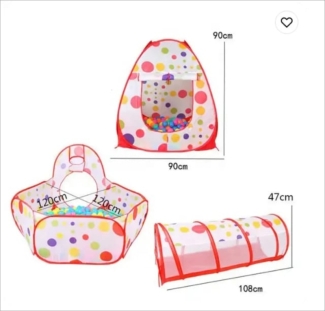 KIDS TURNEL TENT HOUSE - Red Polka Dot Play Tent for Indoor & Outdoor Fun Price in Pakistan | LAPTAB