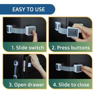 Baby Cabinet Lock Child Safety - Pack of 3 Easy Install Locks for Home Price in Pakistan | LAPTAB