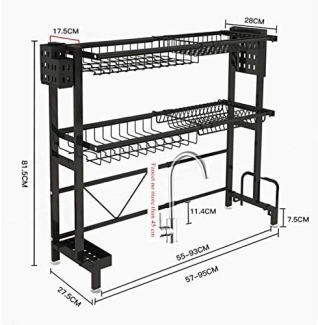 65CM Stainless Steel Over Sink Dish Drying Rack with Storage Accessories Price in Pakistan | LAPTAB