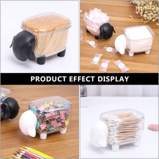 Agirlvct Sheep Cotton Bud Holder - Compact Acrylic Organizer for Bathroom