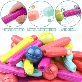26 PCS Magnetic Rods and Blocks Set for Creative Learning and Play Price in Pakistan | LAPTAB