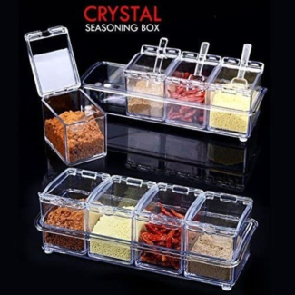 Crystal Seasoning Box - Airtight Sauce Containers for Home and Office