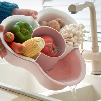 Kichan Vegetable Washing Basket with Efficient Draining and Easy Rinsing