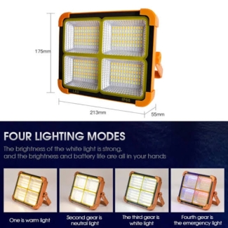 2-Pack Solar Rechargeable Work Lights, 80W 2400mAh with USB, Waterproof Price in Pakistan | LAPTAB