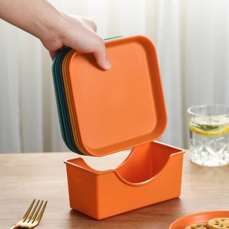10-Piece Stackable Plastic Plates with Stand, Durable and Lightweight Price in Pakistan | LAPTAB