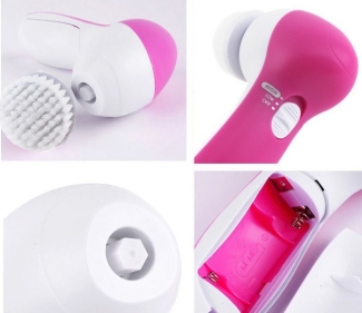 5 in 1 Facial Cleanser & Massager with Nylon and Sponge Heads Price in Pakistan | LAPTAB