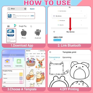 MINI PRINTER Adhesive Small Portable Bluetooth Printer - Blue or Pink Price in Pakistan | LAPTAB