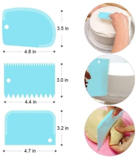 3-Piece Cake Decorating Scraper Set - Straight, Serrated, Curved Edges Price in Pakistan | LAPTAB