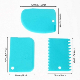 3-Piece Cake Decorating Scraper Set - Straight, Serrated, Curved Edges Price in Pakistan | LAPTAB