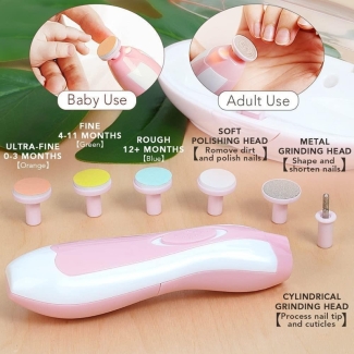 Electric Baby Nail Trimmer with 6 Grinding Heads and Carrying Case Price in Pakistan | LAPTAB