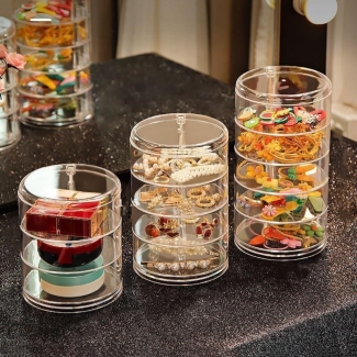 360 Degree Rotating Jewellery Organizer with Lid 