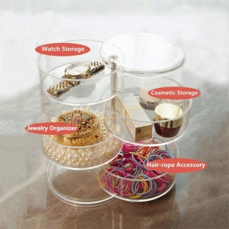 360 Degree Rotating Jewelry Organizer with Lid, 4 Layers for Easy Storage Price in Pakistan | LAPTAB