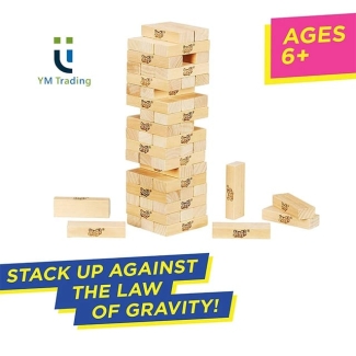 Jenga Wooden Stacking Tower Game for Kids & Adults - 48 Piece Set Price in Pakistan | LAPTAB