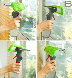 3-in-1 Window Cleaner with Spray Bottle, Microfiber Head and Rubber Wiper Price in Pakistan | LAPTAB