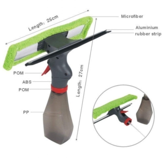 3-in-1 Window Cleaner with Spray Bottle, Microfiber Head and Rubber Wiper Price in Pakistan | LAPTAB