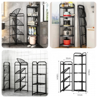 Foldable Corner Shelf with Tripod Base - Space-Saving 3-Tier Design Price in Pakistan | LAPTAB