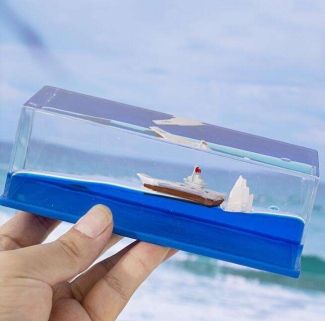 Titanic Cruise Iceberg Fluid Liquid Wave Toy - Acrylic Desktop Decoration Price in Pakistan | LAPTAB