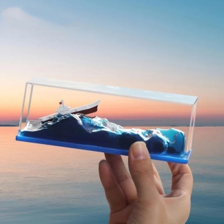 Titanic Cruise Iceberg Fluid Liquid Wave Toy - Acrylic Desktop Decoration Price in Pakistan | LAPTAB