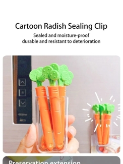 Sealing Clip Food Bag Holder - 5 Pack, Orange, 12cm Long, Reusable