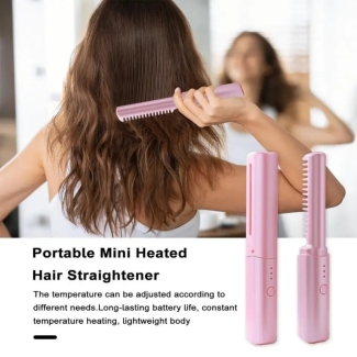 Wireless Professional Hair Straightener Curler - USB Rechargeable Hot Comb Price in Pakistan | LAPTAB