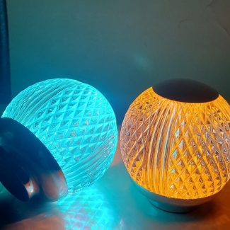 Glass Round RGB Lamp with Adjustable Brightness and Rechargeable Design Price in Pakistan | LAPTAB