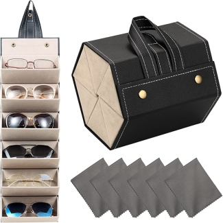 Leather Sunglasses Organizer Case with 6 Slots for Travel and Storage Price in Pakistan | LAPTAB
