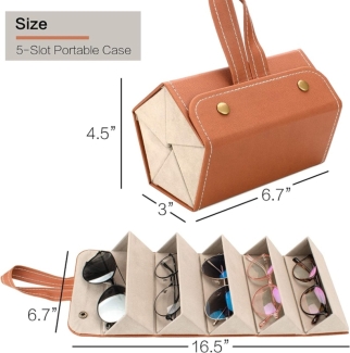 Leather Sunglasses Organizer Case with 6 Slots for Travel and Storage Price in Pakistan | LAPTAB