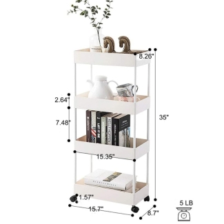 4 Layer Kitchen Trolley - Large Storage Utility Cart with Rolling Wheels Price in Pakistan | LAPTAB