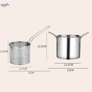 Stainless Steel Fryer Pot Set with Lid and Strainer Basket for Cooking Price in Pakistan | LAPTAB