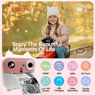 Pocket Inkless Mini Printer for Kids - Instant Photo Printing & DIY Coloring Price in Pakistan | LAPTAB
