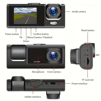3 Channel K02 Dash Cam 2.5K 1080P with Built-in GPS and WiFi Price in Pakistan | LAPTAB