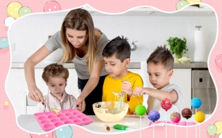 Silicon Lollipop Mould Set with 3 Designs and 60 Reusable Sticks