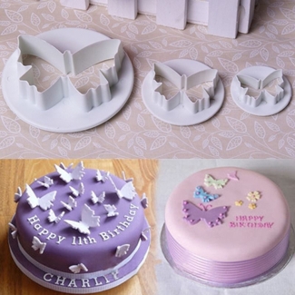 Small Butterfly Plunger Cake Mold Set - 3 Sizes, Reusable Plastic Price in Pakistan | LAPTAB